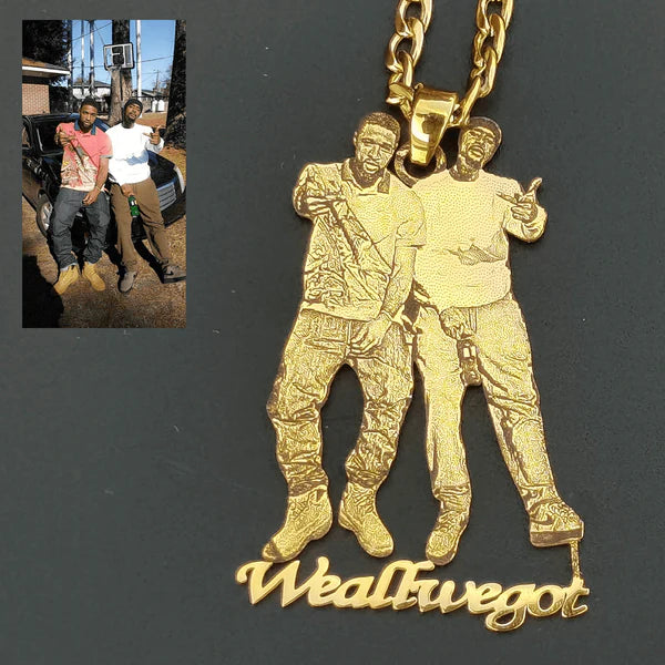 Custom Photo Engraved Pendant Necklace