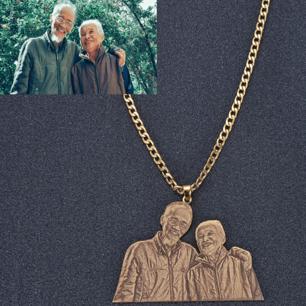 Custom Photo Engraved Pendant Necklace